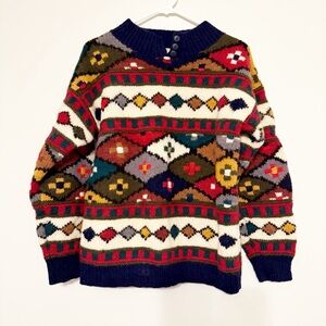Vintage river trader 100% wool sweater- med